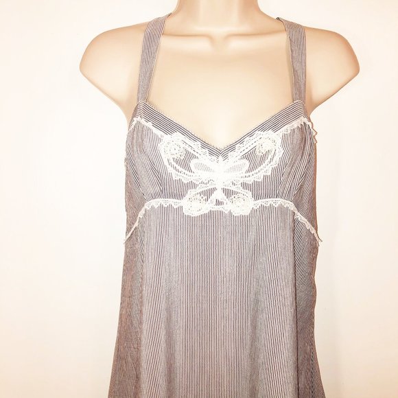 Rebecca Taylor Silk Appliqué Seersucker Sleeveless Dress Sz S Sundress - Picture 3 of 11